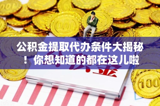 仙游公积金提取代办条件大揭秘！你想知道的都在这儿啦